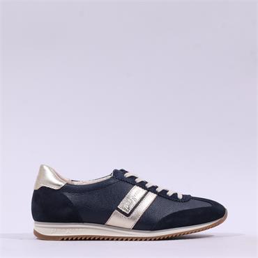 Paul Green Retro Side Panel Lace Trainer - Dark Navy